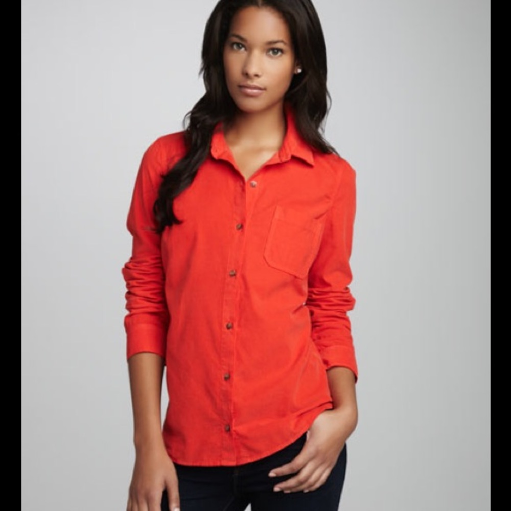 Splendid St. Martin orange button up shirt